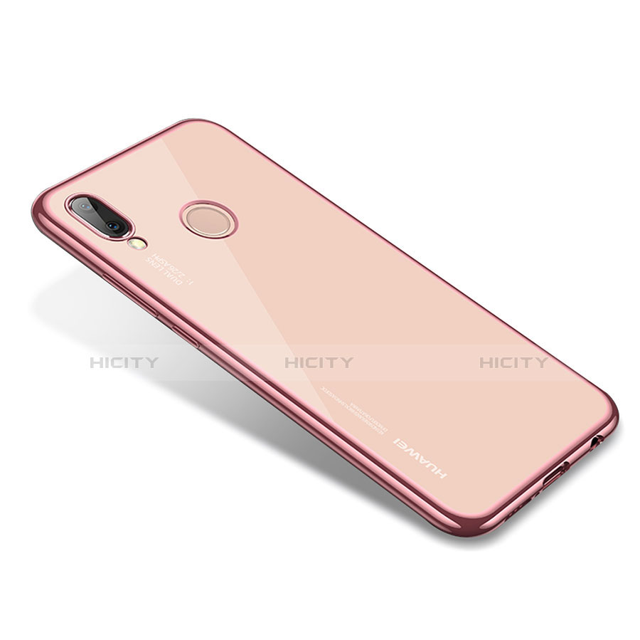 Silikon Schutzhülle Ultra Dünn Tasche Durchsichtig Transparent H02 für Huawei P20 Lite Rosegold