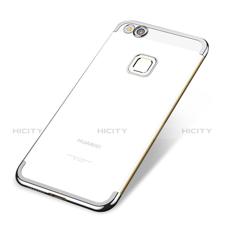 Silikon Schutzhülle Ultra Dünn Tasche Durchsichtig Transparent H02 für Huawei P8 Lite (2017) Silber