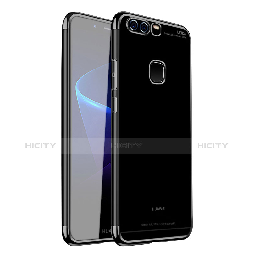 Silikon Schutzhülle Ultra Dünn Tasche Durchsichtig Transparent H02 für Huawei P9 Plus Schwarz