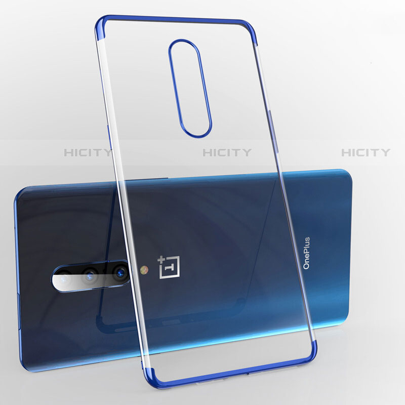 Silikon Schutzhülle Ultra Dünn Tasche Durchsichtig Transparent H02 für OnePlus 7 Pro Blau