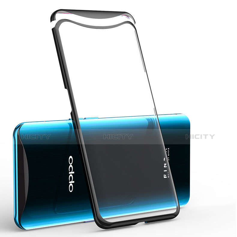 Silikon Schutzhülle Ultra Dünn Tasche Durchsichtig Transparent H02 für Oppo Find X Schwarz