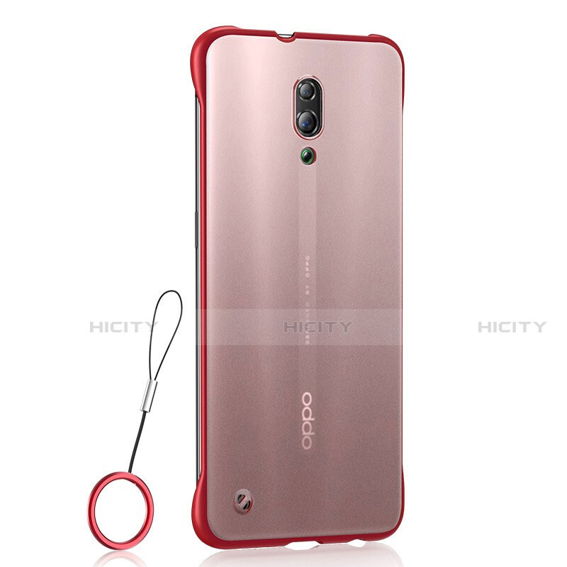 Silikon Schutzhülle Ultra Dünn Tasche Durchsichtig Transparent H02 für Oppo Reno Rot