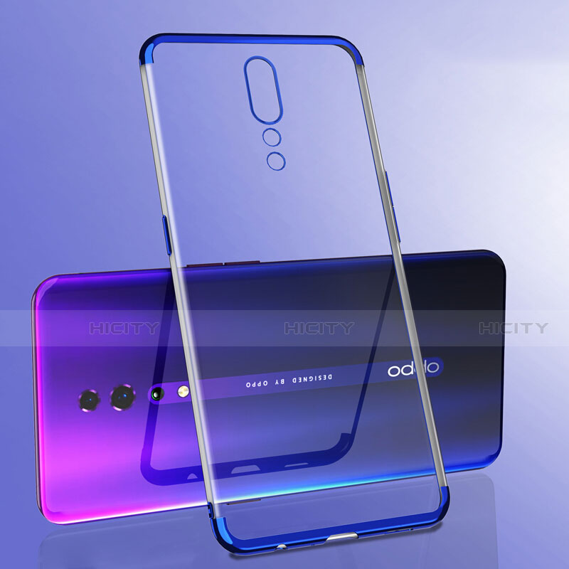 Silikon Schutzhülle Ultra Dünn Tasche Durchsichtig Transparent H02 für Oppo Reno Z Blau Plus