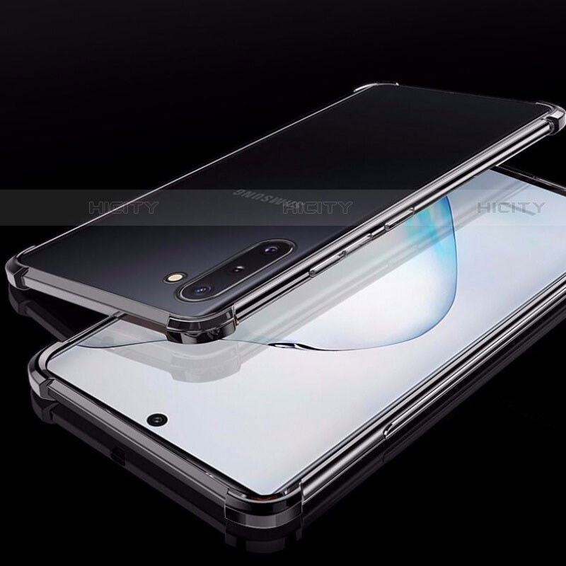 Silikon Schutzhülle Ultra Dünn Tasche Durchsichtig Transparent H02 für Samsung Galaxy Note 10 5G Schwarz