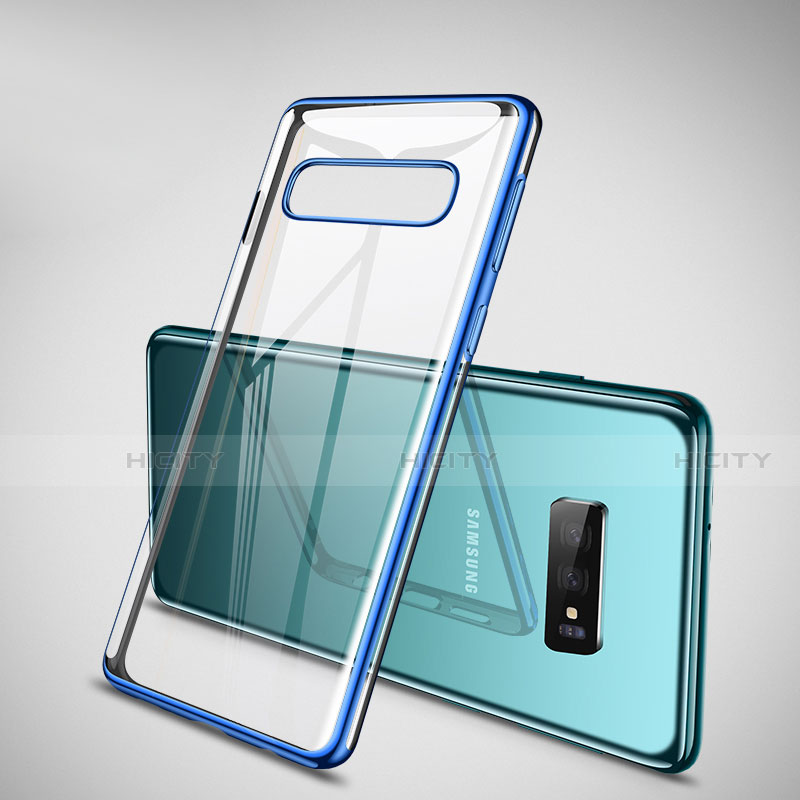 Silikon Schutzhülle Ultra Dünn Tasche Durchsichtig Transparent H02 für Samsung Galaxy S10 5G Blau Plus