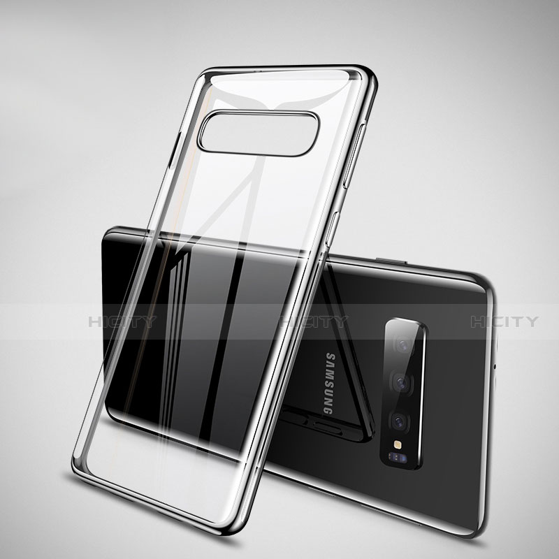 Silikon Schutzhülle Ultra Dünn Tasche Durchsichtig Transparent H02 für Samsung Galaxy S10 5G Schwarz Plus