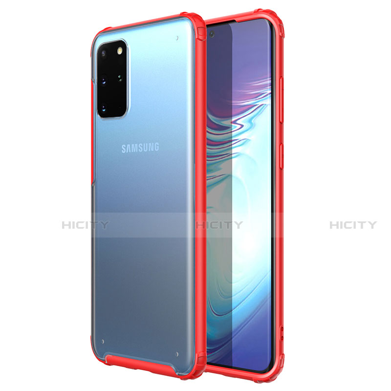 Silikon Schutzhülle Ultra Dünn Tasche Durchsichtig Transparent H02 für Samsung Galaxy S20 Plus Rot