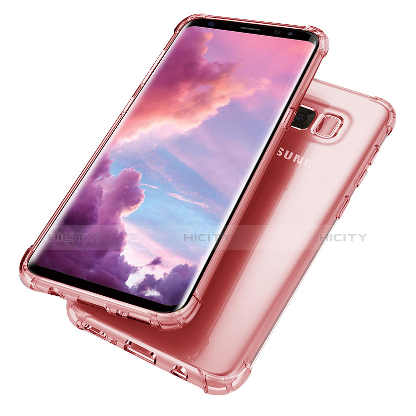 Silikon Schutzhülle Ultra Dünn Tasche Durchsichtig Transparent H02 für Samsung Galaxy S8 Plus Rosa