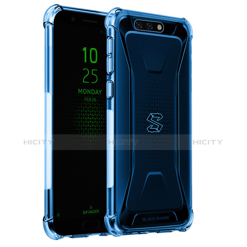 Silikon Schutzhülle Ultra Dünn Tasche Durchsichtig Transparent H02 für Xiaomi Black Shark Blau Plus