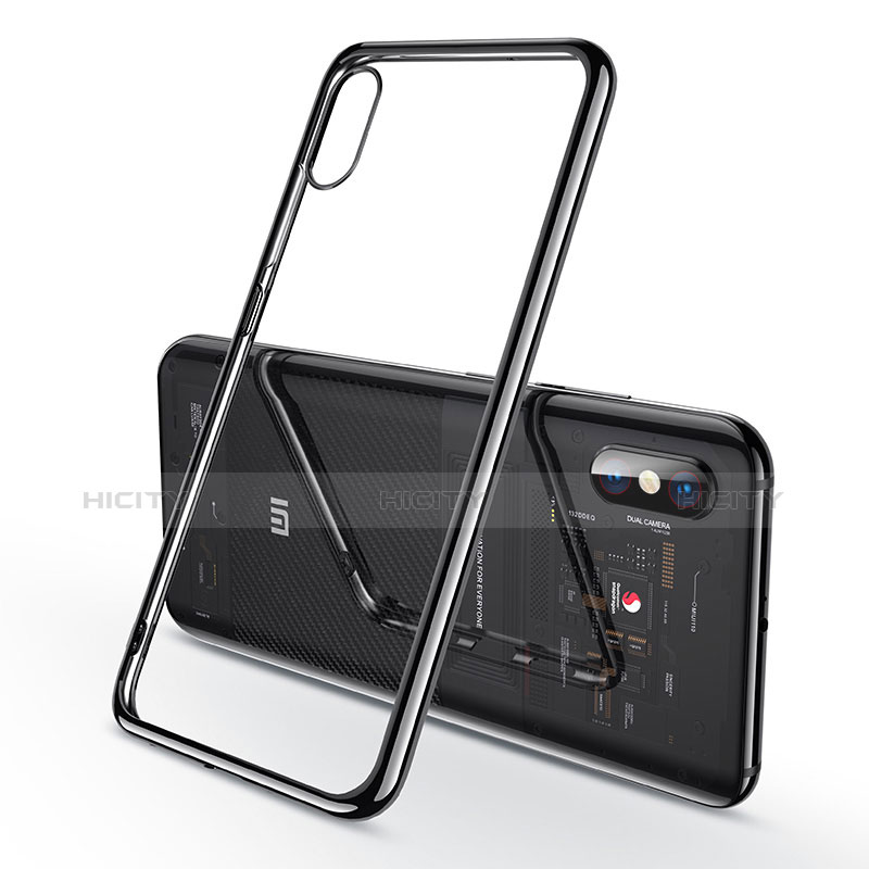 Silikon Schutzhülle Ultra Dünn Tasche Durchsichtig Transparent H02 für Xiaomi Mi 8 Explorer Schwarz