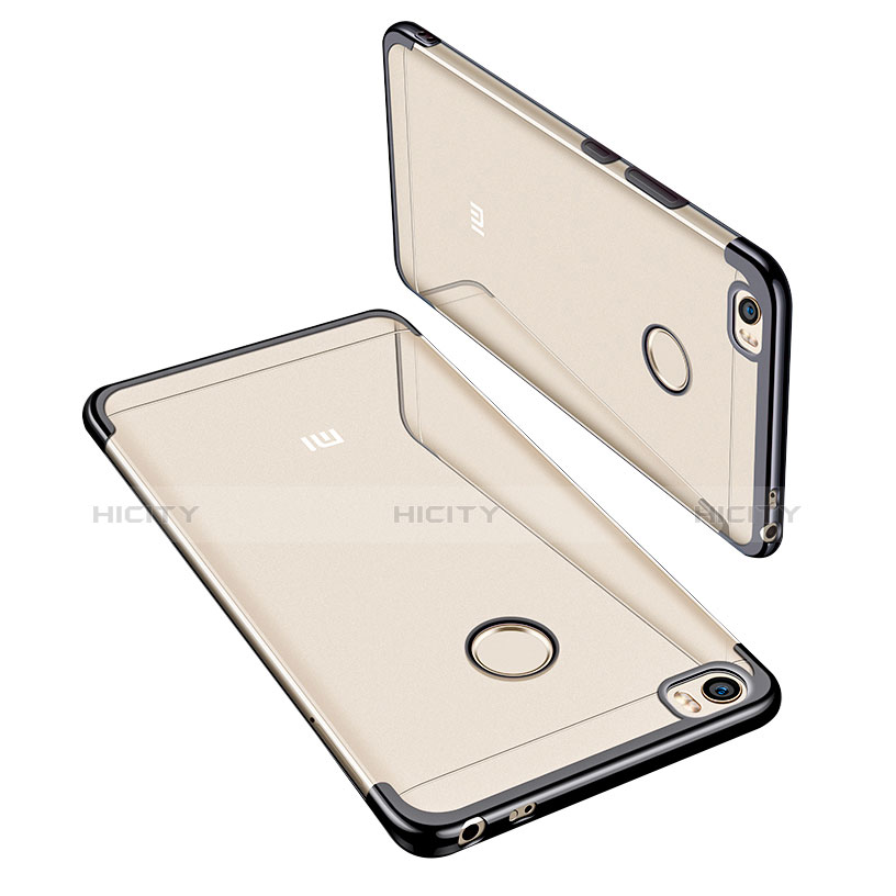 Silikon Schutzhülle Ultra Dünn Tasche Durchsichtig Transparent H02 für Xiaomi Mi Max Schwarz