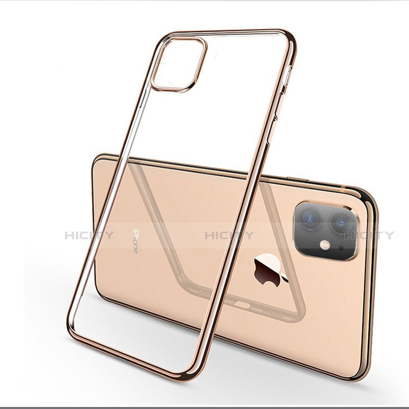 Silikon Schutzhülle Ultra Dünn Tasche Durchsichtig Transparent H03 für Apple iPhone 11 Gold