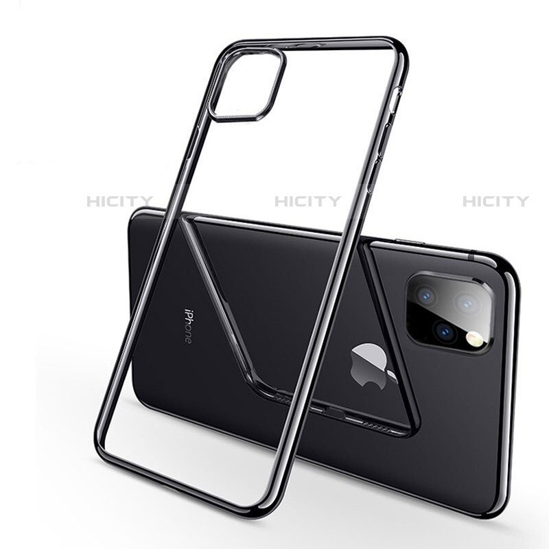 Silikon Schutzhülle Ultra Dünn Tasche Durchsichtig Transparent H03 für Apple iPhone 11 Pro Schwarz Plus