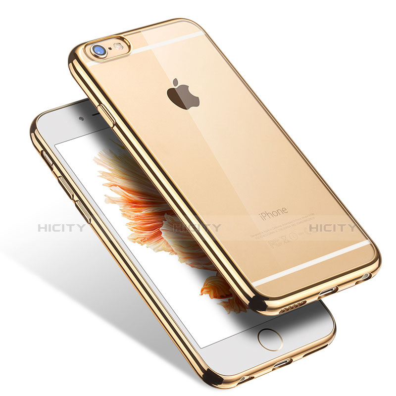 Silikon Schutzhülle Ultra Dünn Tasche Durchsichtig Transparent H03 für Apple iPhone 6 Gold