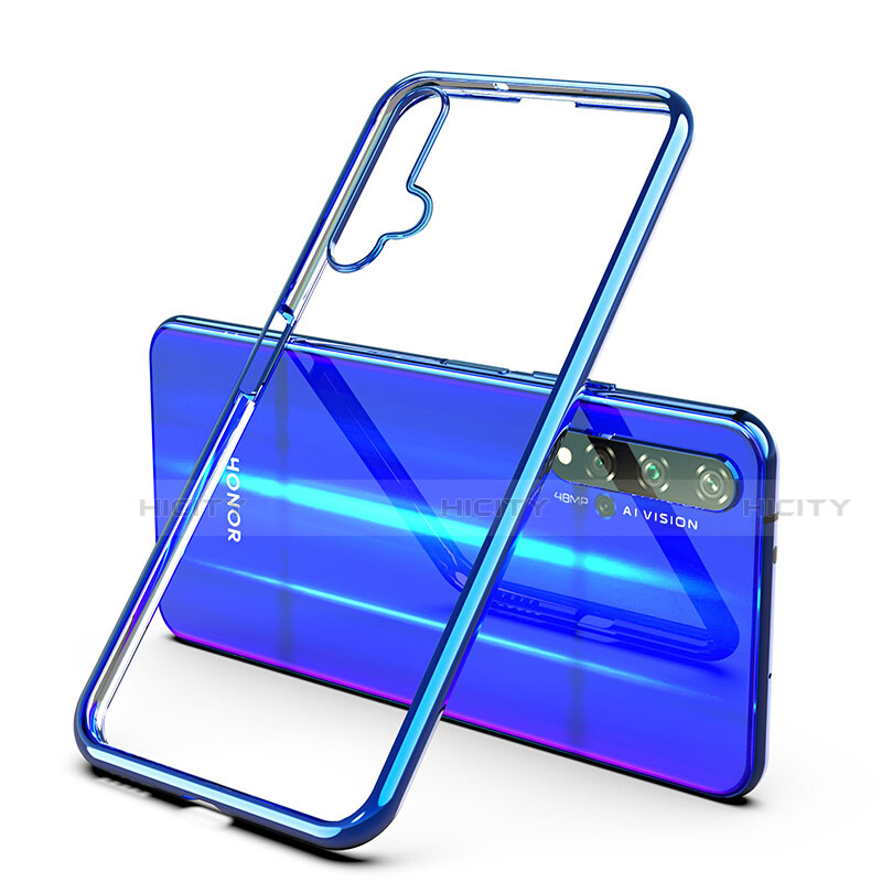 Silikon Schutzhülle Ultra Dünn Tasche Durchsichtig Transparent H03 für Huawei Honor 20S Blau Plus