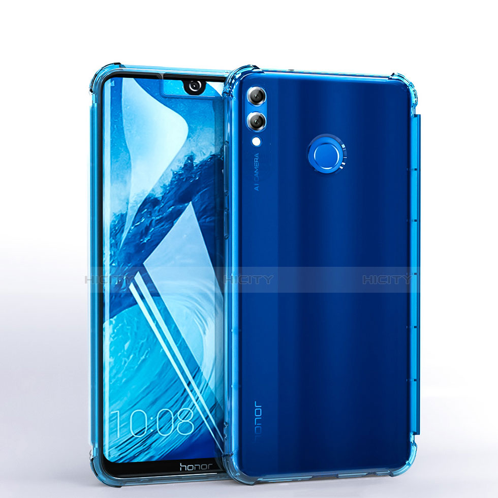 Silikon Schutzhülle Ultra Dünn Tasche Durchsichtig Transparent H03 für Huawei Honor 8X Max Hellblau