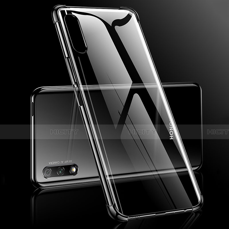 Silikon Schutzhülle Ultra Dünn Tasche Durchsichtig Transparent H03 für Huawei Honor 9X Schwarz Plus