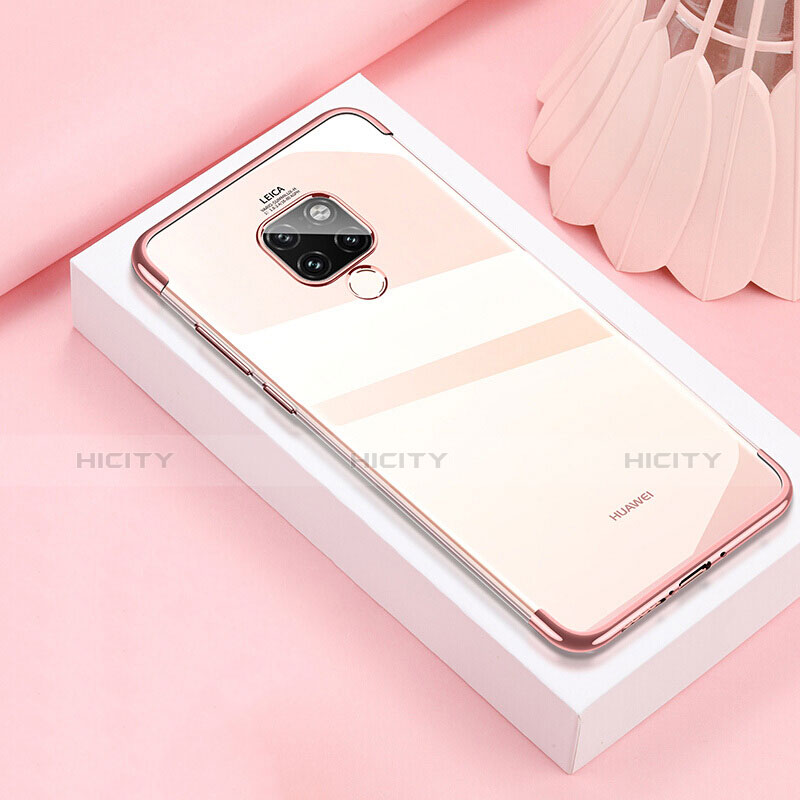 Silikon Schutzhülle Ultra Dünn Tasche Durchsichtig Transparent H03 für Huawei Mate 20 Pro Rosegold