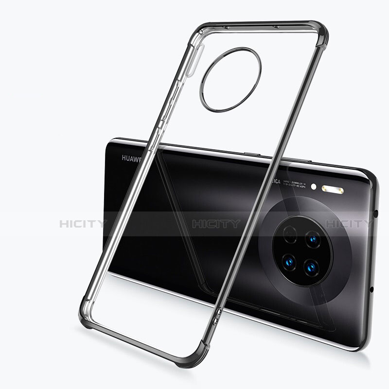 Silikon Schutzhülle Ultra Dünn Tasche Durchsichtig Transparent H03 für Huawei Mate 30 Schwarz