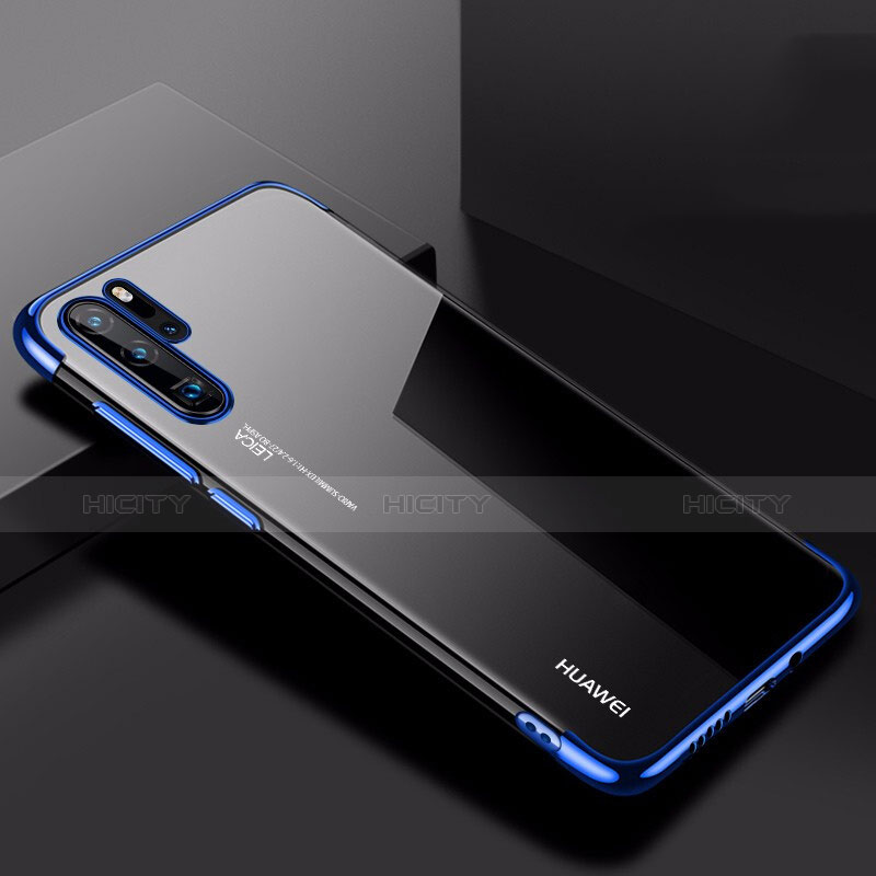 Silikon Schutzhülle Ultra Dünn Tasche Durchsichtig Transparent H03 für Huawei P30 Pro New Edition Blau Plus