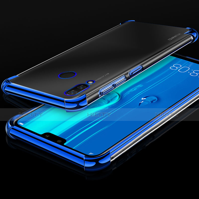 Silikon Schutzhülle Ultra Dünn Tasche Durchsichtig Transparent H03 für Huawei Y9 (2019) Blau