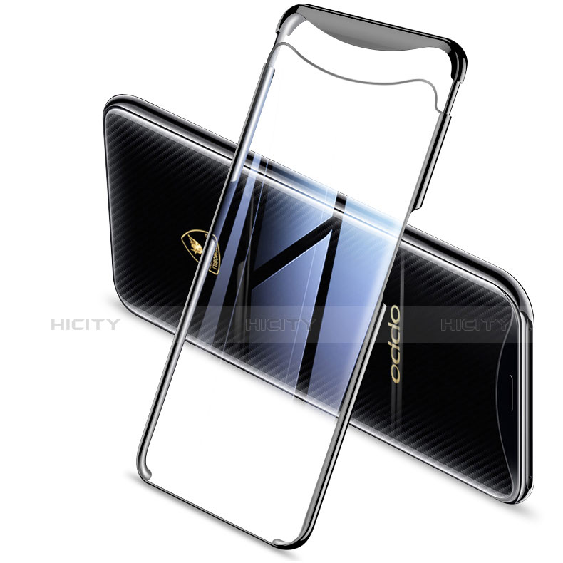 Silikon Schutzhülle Ultra Dünn Tasche Durchsichtig Transparent H03 für Oppo Find X Schwarz