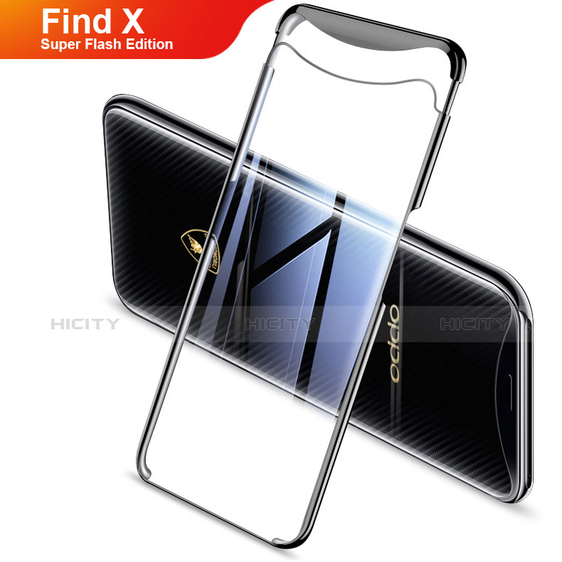 Silikon Schutzhülle Ultra Dünn Tasche Durchsichtig Transparent H03 für Oppo Find X Super Flash Edition Schwarz Plus