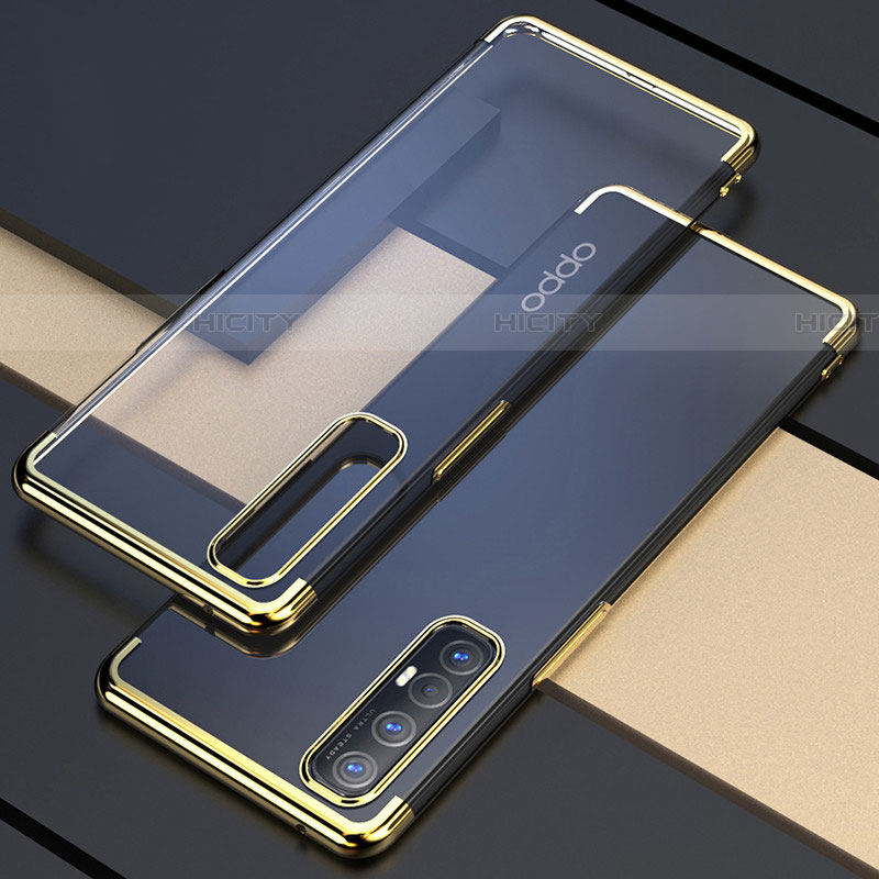 Silikon Schutzhülle Ultra Dünn Tasche Durchsichtig Transparent H03 für Oppo Find X2 Neo Gold