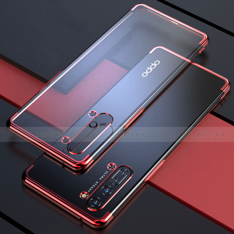 Silikon Schutzhülle Ultra Dünn Tasche Durchsichtig Transparent H03 für Oppo K7 5G Rot Plus