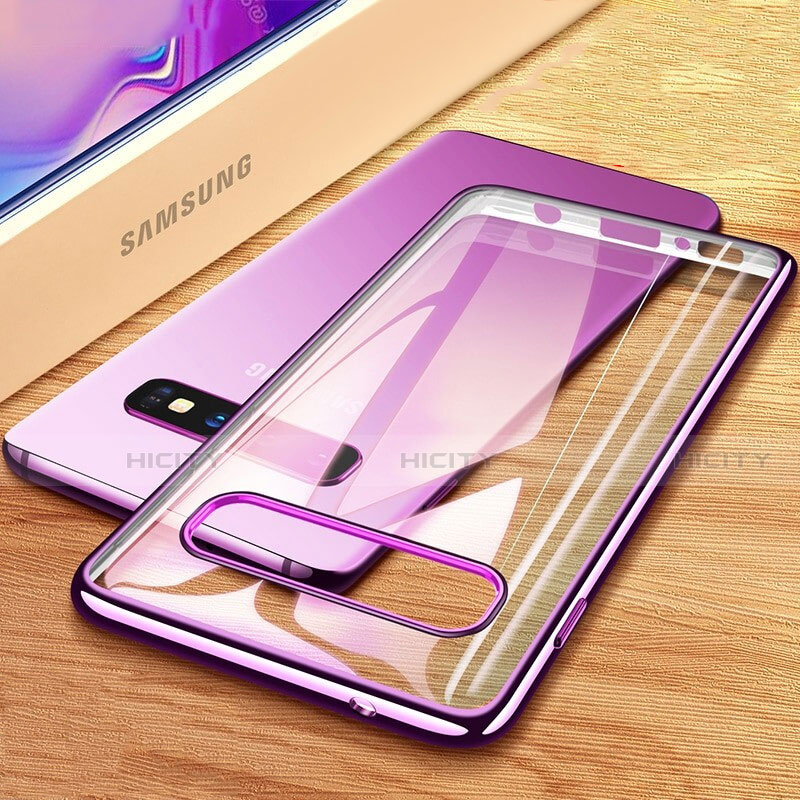 Silikon Schutzhülle Ultra Dünn Tasche Durchsichtig Transparent H03 für Samsung Galaxy S10 5G Violett Plus