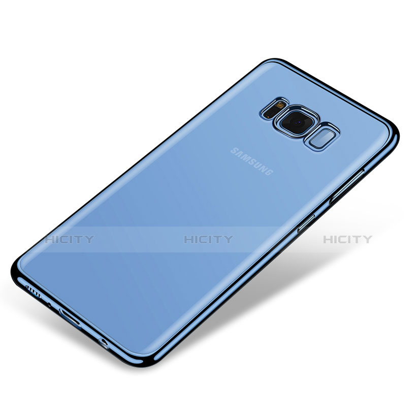 Silikon Schutzhülle Ultra Dünn Tasche Durchsichtig Transparent H03 für Samsung Galaxy S8 Blau