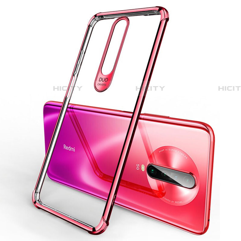 Silikon Schutzhülle Ultra Dünn Tasche Durchsichtig Transparent H03 für Xiaomi Poco X2 Rot