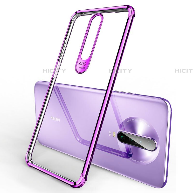 Silikon Schutzhülle Ultra Dünn Tasche Durchsichtig Transparent H03 für Xiaomi Poco X2 Violett