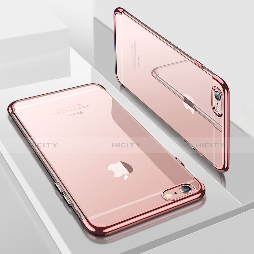 Silikon Schutzhülle Ultra Dünn Tasche Durchsichtig Transparent H04 für Apple iPhone 7 Rosegold