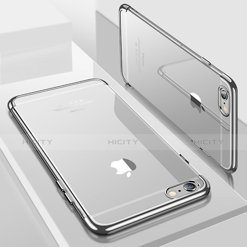 Silikon Schutzhülle Ultra Dünn Tasche Durchsichtig Transparent H04 für Apple iPhone 7 Silber Plus