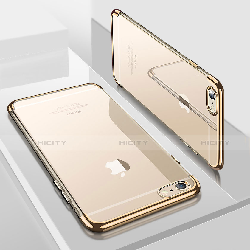 Silikon Schutzhülle Ultra Dünn Tasche Durchsichtig Transparent H04 für Apple iPhone SE (2020) Gold