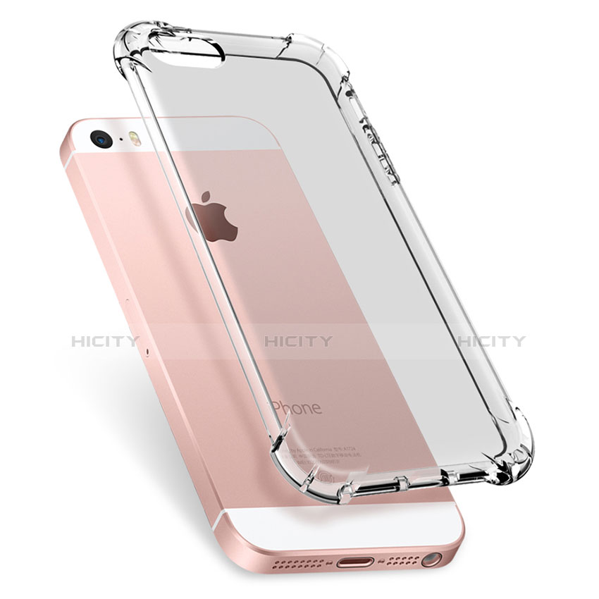 Silikon Schutzhülle Ultra Dünn Tasche Durchsichtig Transparent H04 für Apple iPhone SE Klar