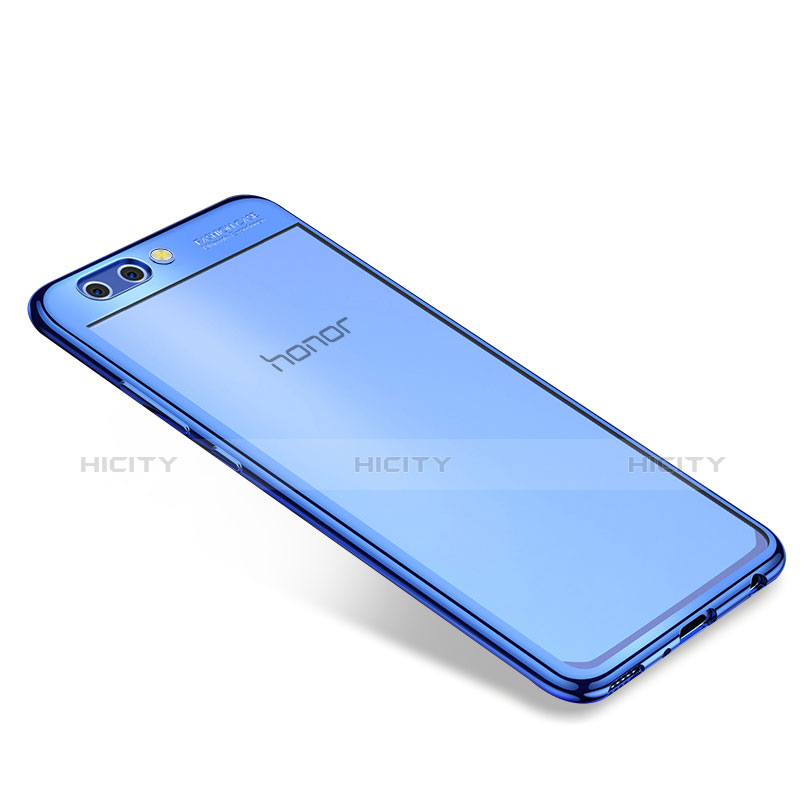 Silikon Schutzhülle Ultra Dünn Tasche Durchsichtig Transparent H04 für Huawei Honor V10 Blau