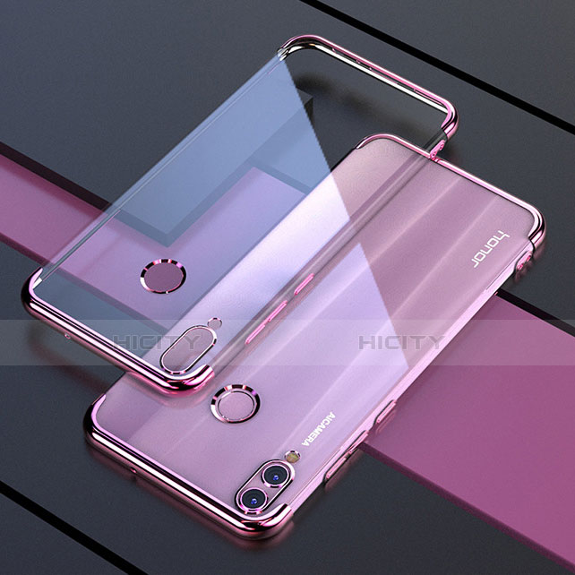 Silikon Schutzhülle Ultra Dünn Tasche Durchsichtig Transparent H04 für Huawei Honor V10 Lite Rosa Plus