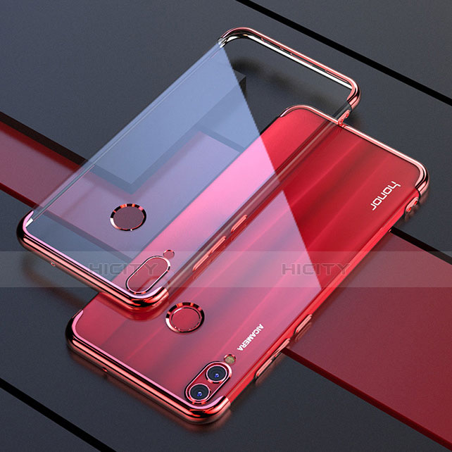 Silikon Schutzhülle Ultra Dünn Tasche Durchsichtig Transparent H04 für Huawei Honor V10 Lite Rot Plus