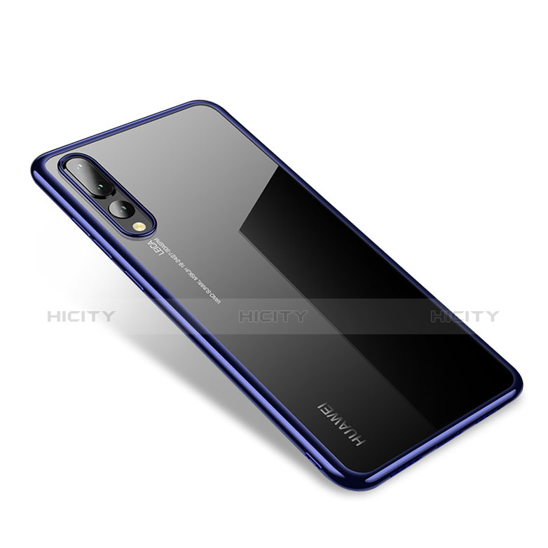 Silikon Schutzhülle Ultra Dünn Tasche Durchsichtig Transparent H04 für Huawei P20 Pro Blau