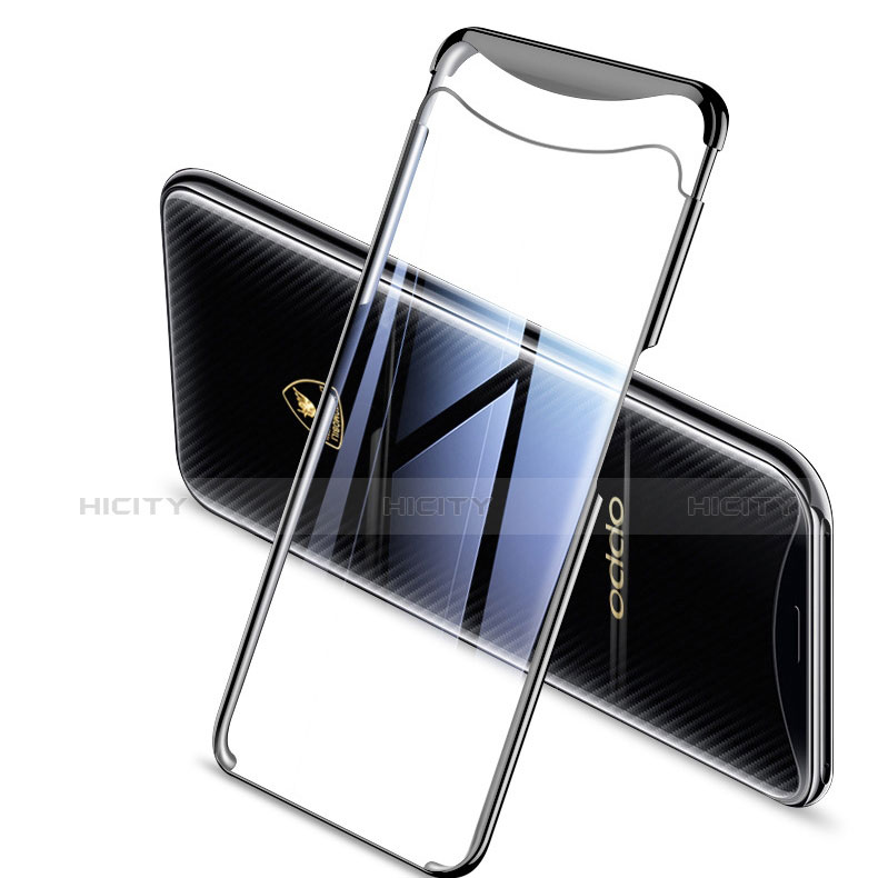 Silikon Schutzhülle Ultra Dünn Tasche Durchsichtig Transparent H04 für Oppo Find X Super Flash Edition Schwarz Plus