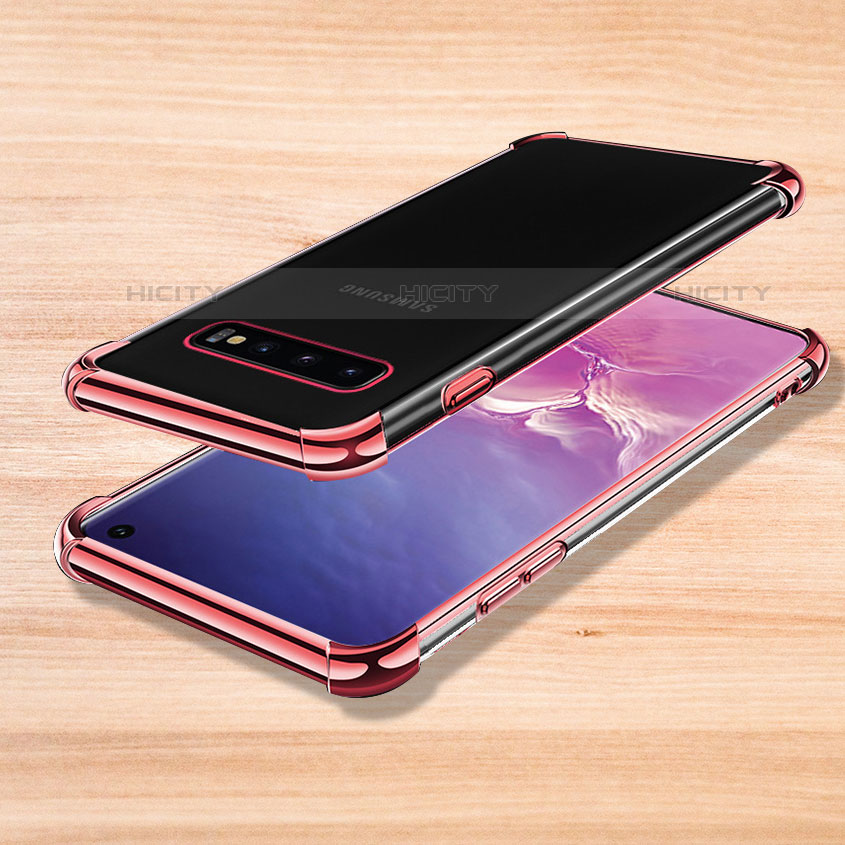 Silikon Schutzhülle Ultra Dünn Tasche Durchsichtig Transparent H04 für Samsung Galaxy S10 5G Rosegold Plus