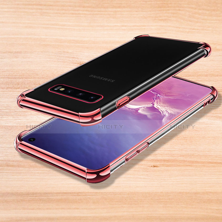 Silikon Schutzhülle Ultra Dünn Tasche Durchsichtig Transparent H04 für Samsung Galaxy S10 Rosegold Plus