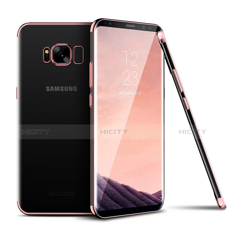 Silikon Schutzhülle Ultra Dünn Tasche Durchsichtig Transparent H04 für Samsung Galaxy S8 Plus Rosegold