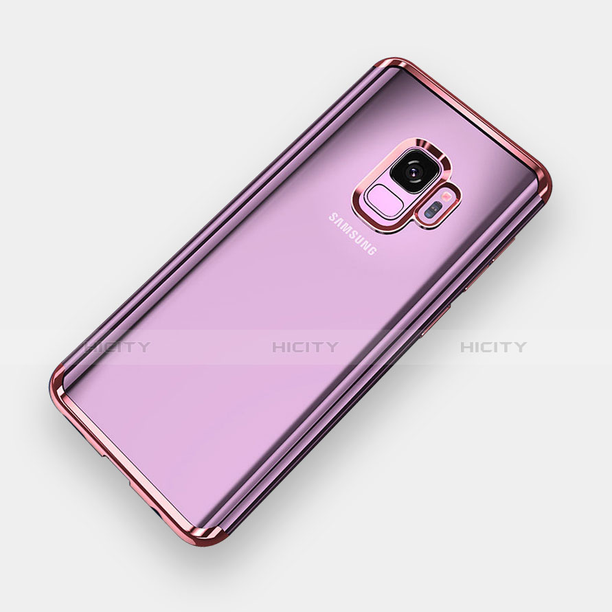 Silikon Schutzhülle Ultra Dünn Tasche Durchsichtig Transparent H04 für Samsung Galaxy S9 Rosegold