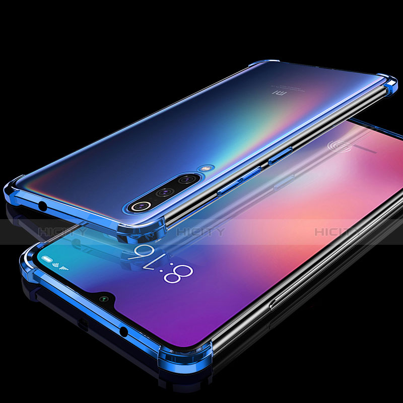 Silikon Schutzhülle Ultra Dünn Tasche Durchsichtig Transparent H04 für Xiaomi Mi 9 Blau