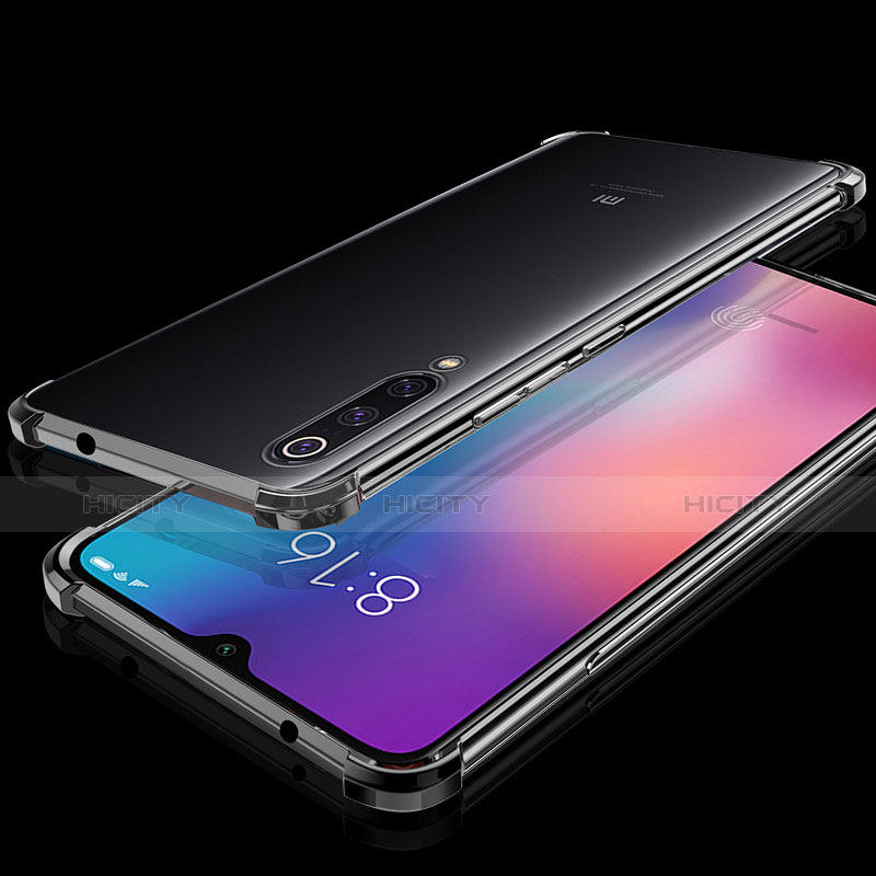 Silikon Schutzhülle Ultra Dünn Tasche Durchsichtig Transparent H04 für Xiaomi Mi 9 SE Schwarz