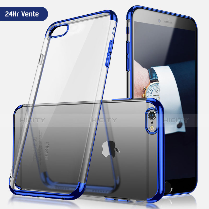 Silikon Schutzhülle Ultra Dünn Tasche Durchsichtig Transparent H05 für Apple iPhone 6 Blau Plus