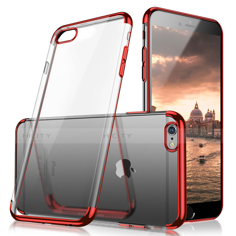 Silikon Schutzhülle Ultra Dünn Tasche Durchsichtig Transparent H05 für Apple iPhone 6 Rot